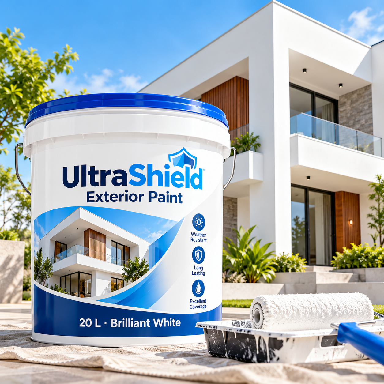 Ultra Shield Exterior Paint 20 L Brilliant White